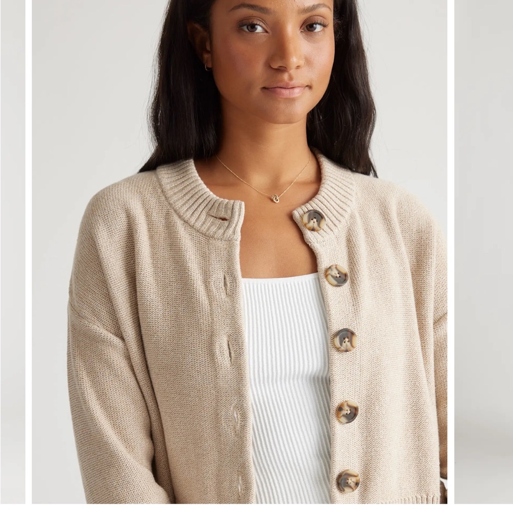 Quince Organic Cotton Cropped Cardigan